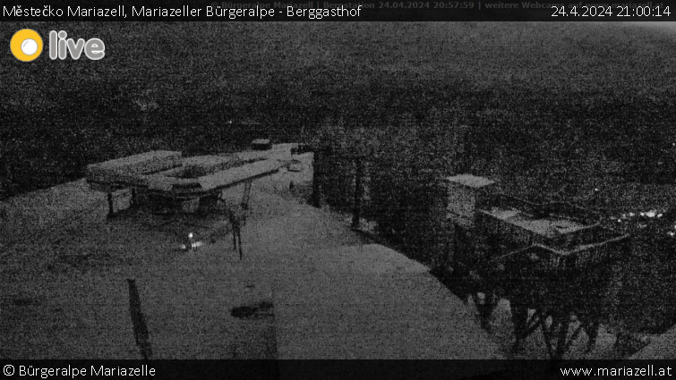 Městečko Mariazell - Mariazeller Bürgeralpe - Berggasthof - 24.4.2024 v 21:00