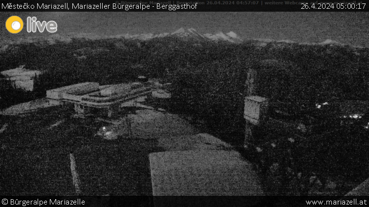 Městečko Mariazell - Mariazeller Bürgeralpe - Berggasthof - 26.4.2024 v 05:00