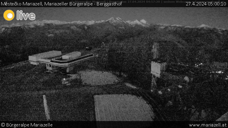 Městečko Mariazell - Mariazeller Bürgeralpe - Berggasthof - 27.4.2024 v 05:00
