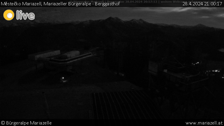 Městečko Mariazell - Mariazeller Bürgeralpe - Berggasthof - 28.4.2024 v 21:00