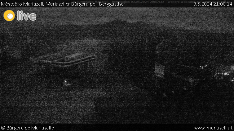 Městečko Mariazell - Mariazeller Bürgeralpe - Berggasthof - 3.5.2024 v 21:00