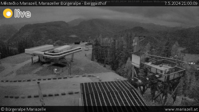 Městečko Mariazell - Mariazeller Bürgeralpe - Berggasthof - 7.5.2024 v 21:00