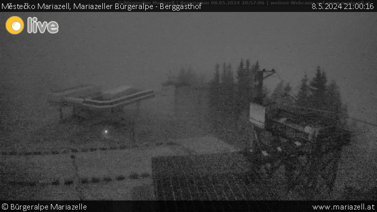 Městečko Mariazell - Mariazeller Bürgeralpe - Berggasthof - 8.5.2024 v 21:00