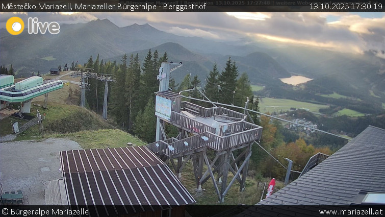 Městečko Mariazell - Mariazeller Bürgeralpe - Berggasthof - 13.10.2025 v 17:30 Městečko Mariazell - Mariazeller Bürgeralpe - Berggasthof - 13.10.2025 v 17:30