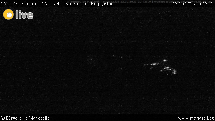 Městečko Mariazell - Mariazeller Bürgeralpe - Berggasthof - 13.10.2025 v 20:45 Městečko Mariazell - Mariazeller Bürgeralpe - Berggasthof - 13.10.2025 v 20:45