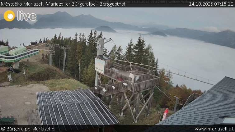 Městečko Mariazell - Mariazeller Bürgeralpe - Berggasthof - 14.10.2025 v 07:15 Městečko Mariazell - Mariazeller Bürgeralpe - Berggasthof - 14.10.2025 v 07:15