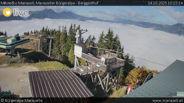 Městečko Mariazell - Mariazeller Bürgeralpe - Berggasthof - 14.10.2025 v 10:15 Městečko Mariazell - Mariazeller Bürgeralpe - Berggasthof - 14.10.2025 v 10:15