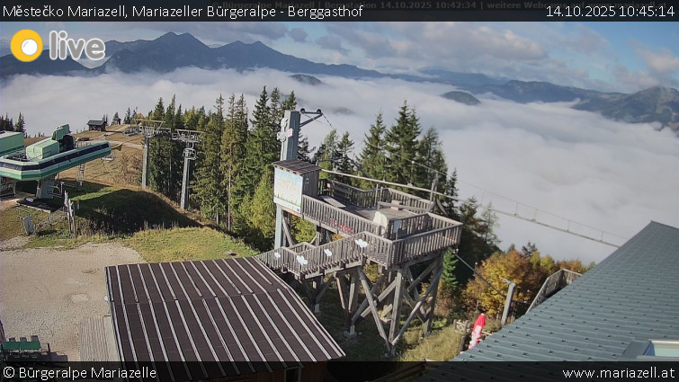 Městečko Mariazell - Mariazeller Bürgeralpe - Berggasthof - 14.10.2025 v 10:45 Městečko Mariazell - Mariazeller Bürgeralpe - Berggasthof - 14.10.2025 v 10:45