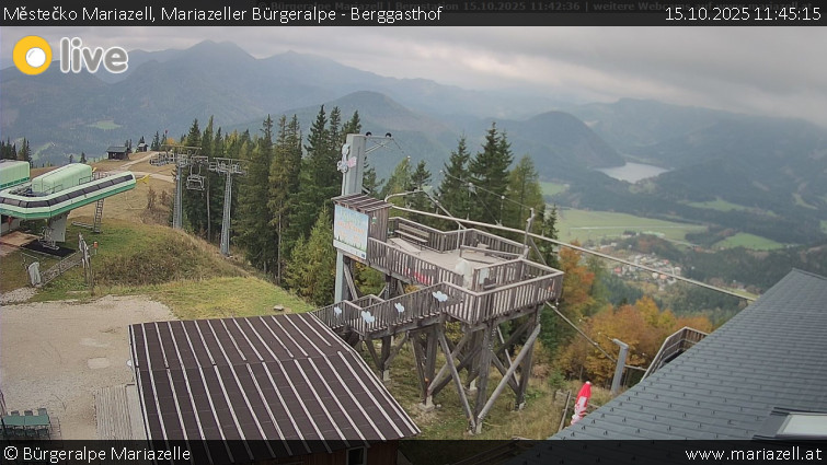 Městečko Mariazell - Mariazeller Bürgeralpe - Berggasthof - 15.10.2025 v 11:45 Městečko Mariazell - Mariazeller Bürgeralpe - Berggasthof - 15.10.2025 v 11:45