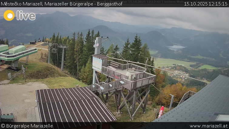 Městečko Mariazell - Mariazeller Bürgeralpe - Berggasthof - 15.10.2025 v 12:15 Městečko Mariazell - Mariazeller Bürgeralpe - Berggasthof - 15.10.2025 v 12:15