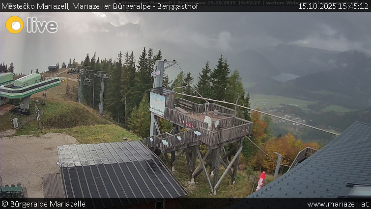 Městečko Mariazell - Mariazeller Bürgeralpe - Berggasthof - 15.10.2025 v 15:45 Městečko Mariazell - Mariazeller Bürgeralpe - Berggasthof - 15.10.2025 v 15:45