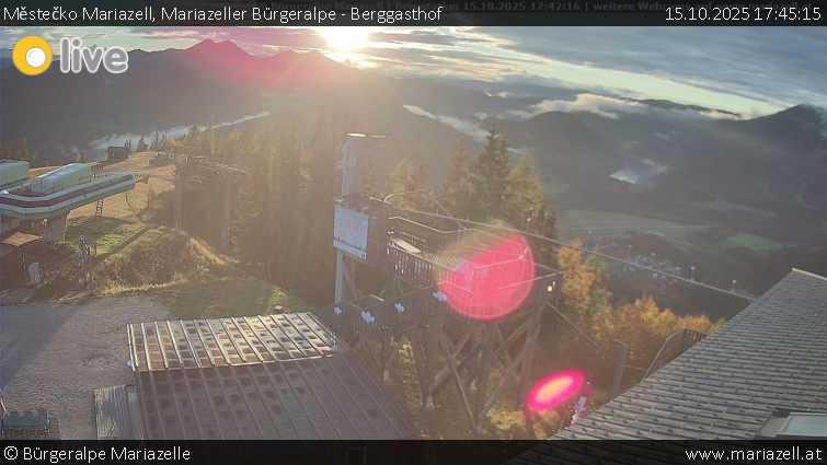 Městečko Mariazell - Mariazeller Bürgeralpe - Berggasthof - 15.10.2025 v 17:45 Městečko Mariazell - Mariazeller Bürgeralpe - Berggasthof - 15.10.2025 v 17:45