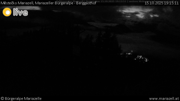 Městečko Mariazell - Mariazeller Bürgeralpe - Berggasthof - 15.10.2025 v 19:15 Městečko Mariazell - Mariazeller Bürgeralpe - Berggasthof - 15.10.2025 v 19:15