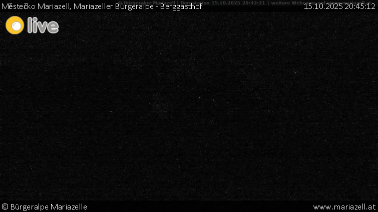 Městečko Mariazell - Mariazeller Bürgeralpe - Berggasthof - 15.10.2025 v 20:45 Městečko Mariazell - Mariazeller Bürgeralpe - Berggasthof - 15.10.2025 v 20:45