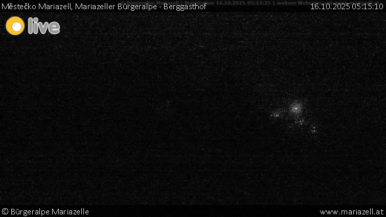 Městečko Mariazell - Mariazeller Bürgeralpe - Berggasthof - 16.10.2025 v 05:15 Městečko Mariazell - Mariazeller Bürgeralpe - Berggasthof - 16.10.2025 v 05:15