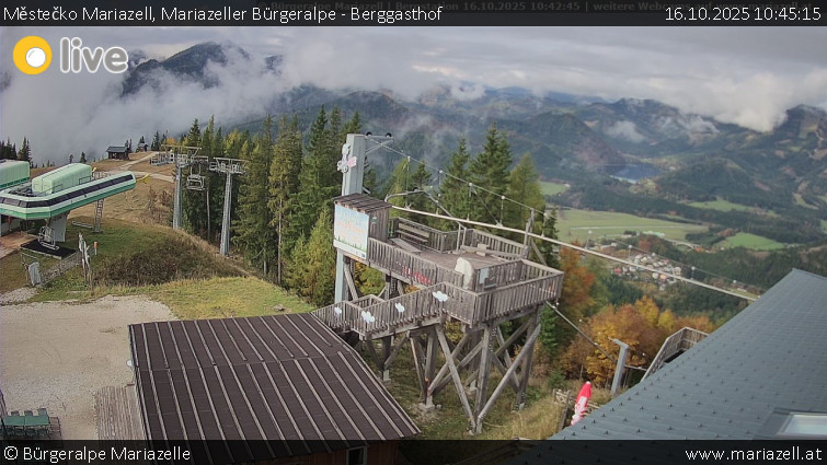 Městečko Mariazell - Mariazeller Bürgeralpe - Berggasthof - 16.10.2025 v 10:45 Městečko Mariazell - Mariazeller Bürgeralpe - Berggasthof - 16.10.2025 v 10:45