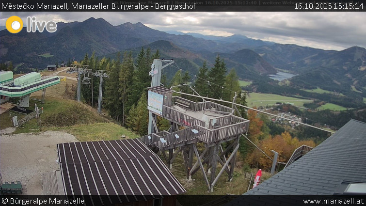 Městečko Mariazell - Mariazeller Bürgeralpe - Berggasthof - 16.10.2025 v 15:15 Městečko Mariazell - Mariazeller Bürgeralpe - Berggasthof - 16.10.2025 v 15:15