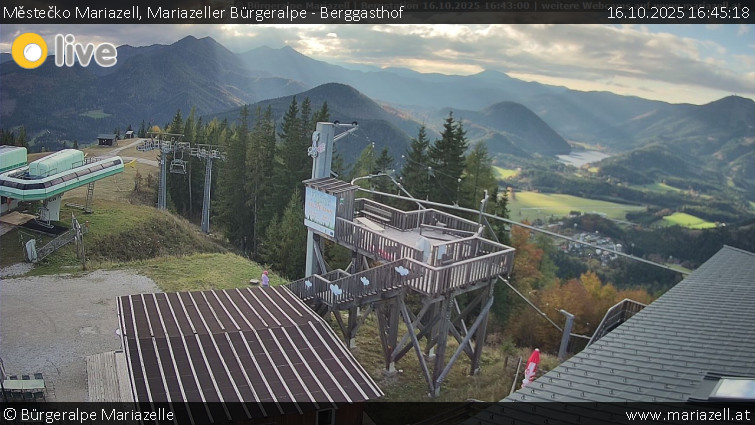 Městečko Mariazell - Mariazeller Bürgeralpe - Berggasthof - 16.10.2025 v 16:45 Městečko Mariazell - Mariazeller Bürgeralpe - Berggasthof - 16.10.2025 v 16:45