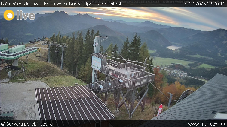 Městečko Mariazell - Mariazeller Bürgeralpe - Berggasthof - 19.10.2025 v 18:00 Městečko Mariazell - Mariazeller Bürgeralpe - Berggasthof - 19.10.2025 v 18:00