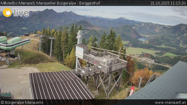 Městečko Mariazell - Mariazeller Bürgeralpe - Berggasthof - 21.10.2025 v 11:15 Městečko Mariazell - Mariazeller Bürgeralpe - Berggasthof - 21.10.2025 v 11:15