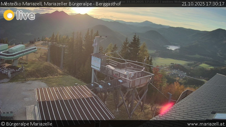 Městečko Mariazell - Mariazeller Bürgeralpe - Berggasthof - 21.10.2025 v 17:30 Městečko Mariazell - Mariazeller Bürgeralpe - Berggasthof - 21.10.2025 v 17:30