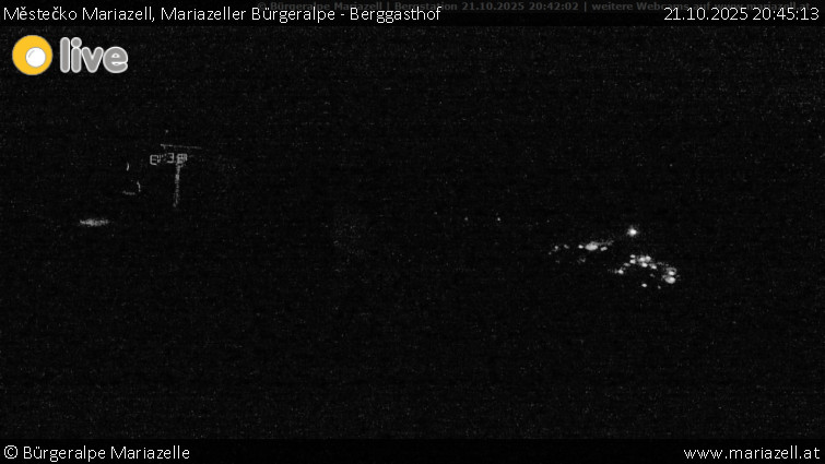 Městečko Mariazell - Mariazeller Bürgeralpe - Berggasthof - 21.10.2025 v 20:45 Městečko Mariazell - Mariazeller Bürgeralpe - Berggasthof - 21.10.2025 v 20:45