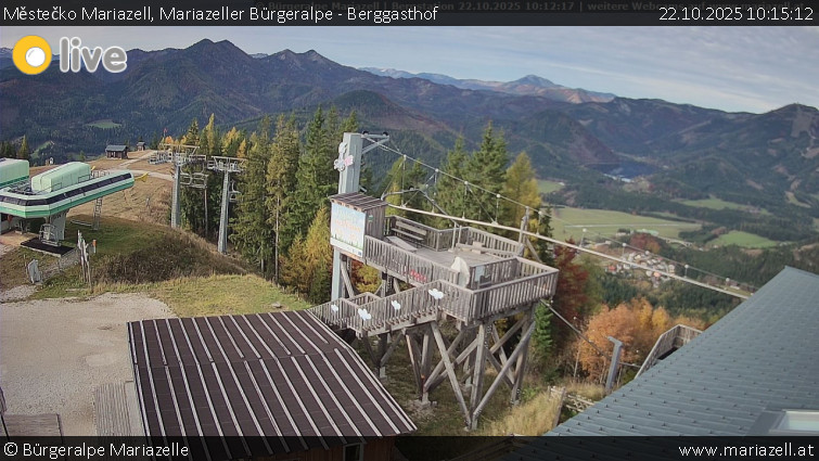Městečko Mariazell - Mariazeller Bürgeralpe - Berggasthof - 22.10.2025 v 10:15 Městečko Mariazell - Mariazeller Bürgeralpe - Berggasthof - 22.10.2025 v 10:15