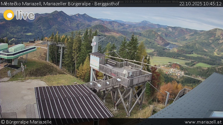 Městečko Mariazell - Mariazeller Bürgeralpe - Berggasthof - 22.10.2025 v 10:45 Městečko Mariazell - Mariazeller Bürgeralpe - Berggasthof - 22.10.2025 v 10:45