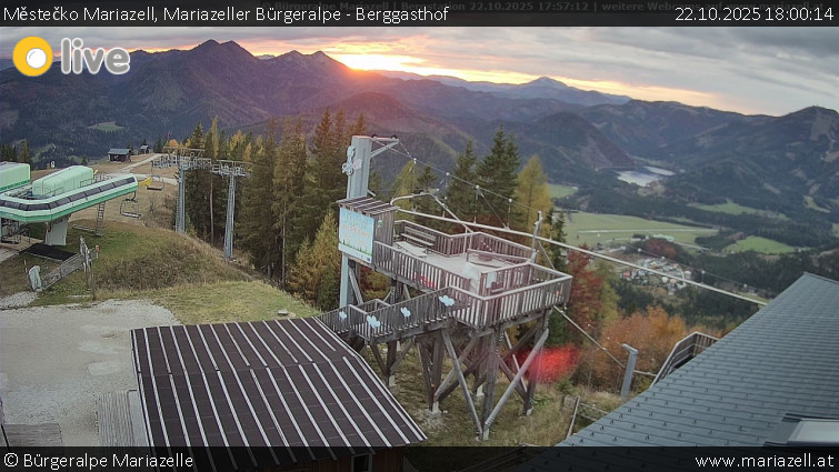 Městečko Mariazell - Mariazeller Bürgeralpe - Berggasthof - 22.10.2025 v 18:00 Městečko Mariazell - Mariazeller Bürgeralpe - Berggasthof - 22.10.2025 v 18:00