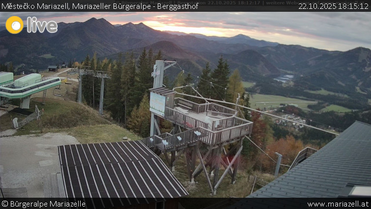 Městečko Mariazell - Mariazeller Bürgeralpe - Berggasthof - 22.10.2025 v 18:15 Městečko Mariazell - Mariazeller Bürgeralpe - Berggasthof - 22.10.2025 v 18:15