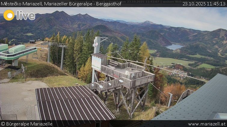 Městečko Mariazell - Mariazeller Bürgeralpe - Berggasthof - 23.10.2025 v 11:45 Městečko Mariazell - Mariazeller Bürgeralpe - Berggasthof - 23.10.2025 v 11:45