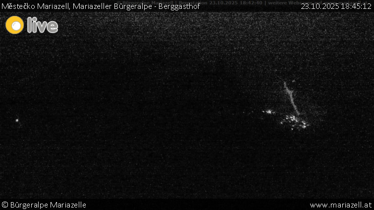 Městečko Mariazell - Mariazeller Bürgeralpe - Berggasthof - 23.10.2025 v 18:45 Městečko Mariazell - Mariazeller Bürgeralpe - Berggasthof - 23.10.2025 v 18:45