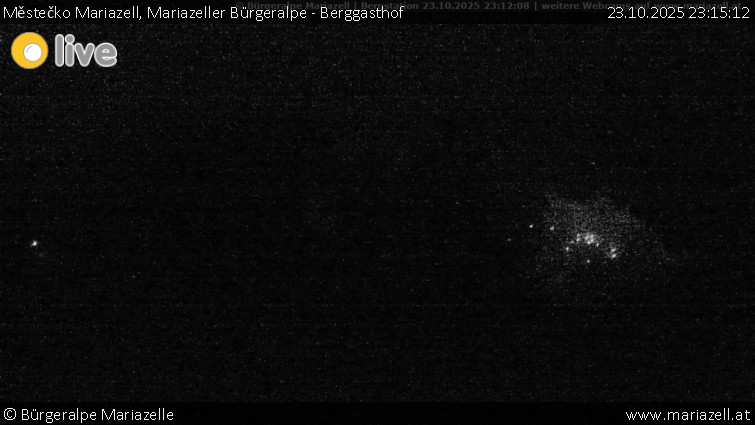 Městečko Mariazell - Mariazeller Bürgeralpe - Berggasthof - 23.10.2025 v 23:15 Městečko Mariazell - Mariazeller Bürgeralpe - Berggasthof - 23.10.2025 v 23:15