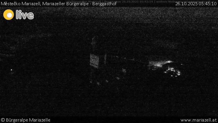 Městečko Mariazell - Mariazeller Bürgeralpe - Berggasthof - 26.10.2025 v 05:45 Městečko Mariazell - Mariazeller Bürgeralpe - Berggasthof - 26.10.2025 v 05:45
