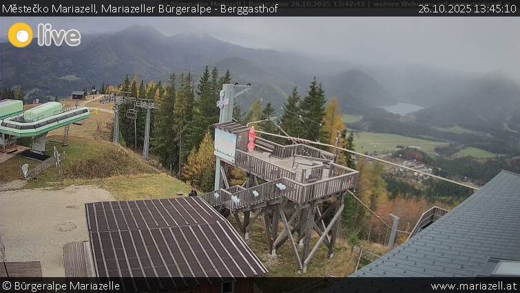 Městečko Mariazell - Mariazeller Bürgeralpe - Berggasthof - 26.10.2025 v 13:45 Městečko Mariazell - Mariazeller Bürgeralpe - Berggasthof - 26.10.2025 v 13:45