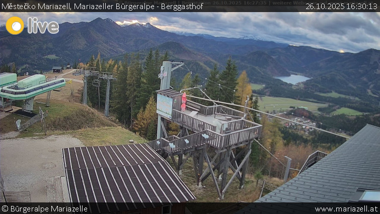 Městečko Mariazell - Mariazeller Bürgeralpe - Berggasthof - 26.10.2025 v 16:30 Městečko Mariazell - Mariazeller Bürgeralpe - Berggasthof - 26.10.2025 v 16:30