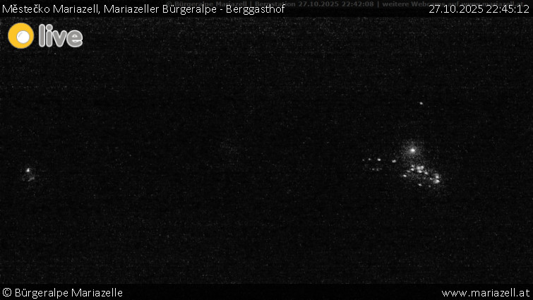 Městečko Mariazell - Mariazeller Bürgeralpe - Berggasthof - 27.10.2025 v 22:45 Městečko Mariazell - Mariazeller Bürgeralpe - Berggasthof - 27.10.2025 v 22:45