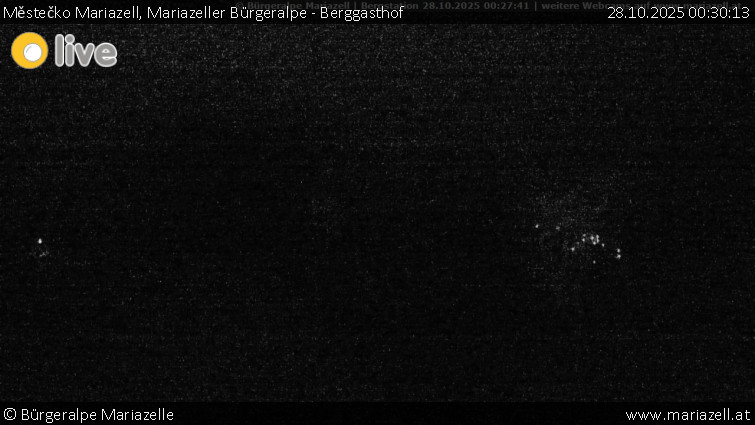 Městečko Mariazell - Mariazeller Bürgeralpe - Berggasthof - 28.10.2025 v 00:30 Městečko Mariazell - Mariazeller Bürgeralpe - Berggasthof - 28.10.2025 v 00:30