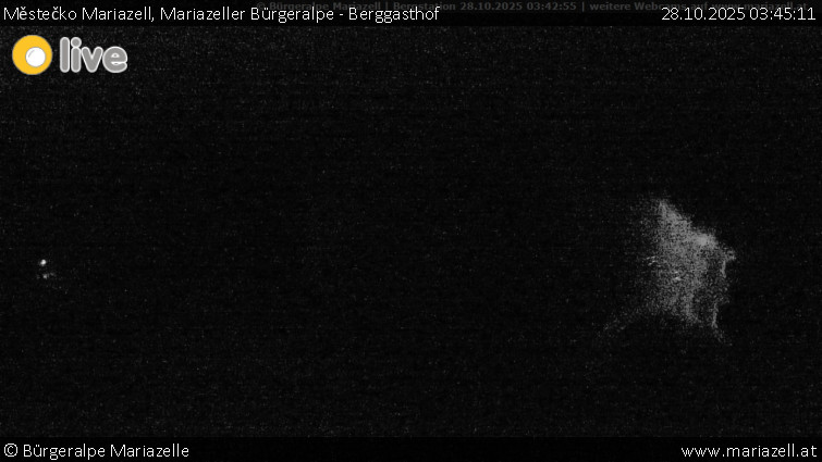 Městečko Mariazell - Mariazeller Bürgeralpe - Berggasthof - 28.10.2025 v 03:45 Městečko Mariazell - Mariazeller Bürgeralpe - Berggasthof - 28.10.2025 v 03:45