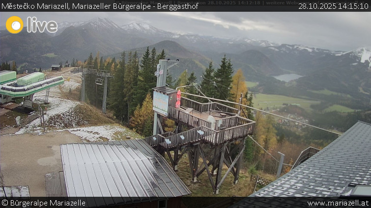 Městečko Mariazell - Mariazeller Bürgeralpe - Berggasthof - 28.10.2025 v 14:15 Městečko Mariazell - Mariazeller Bürgeralpe - Berggasthof - 28.10.2025 v 14:15