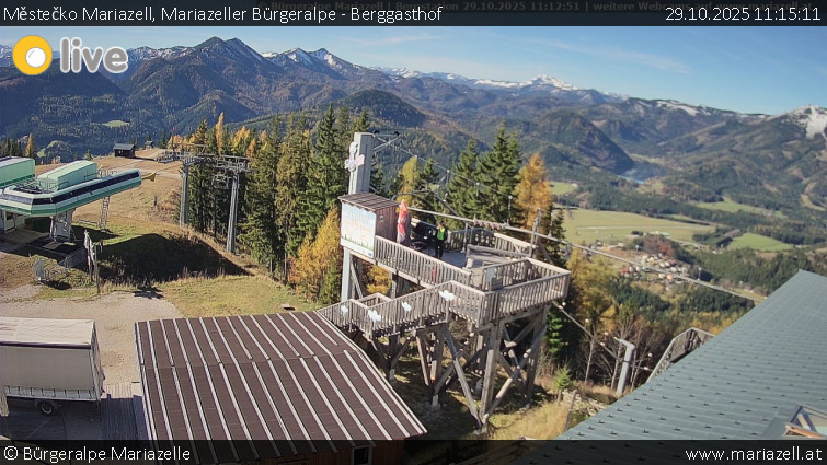 Městečko Mariazell - Mariazeller Bürgeralpe - Berggasthof - 29.10.2025 v 11:15 Městečko Mariazell - Mariazeller Bürgeralpe - Berggasthof - 29.10.2025 v 11:15