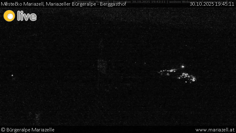 Městečko Mariazell - Mariazeller Bürgeralpe - Berggasthof - 30.10.2025 v 19:45 Městečko Mariazell - Mariazeller Bürgeralpe - Berggasthof - 30.10.2025 v 19:45