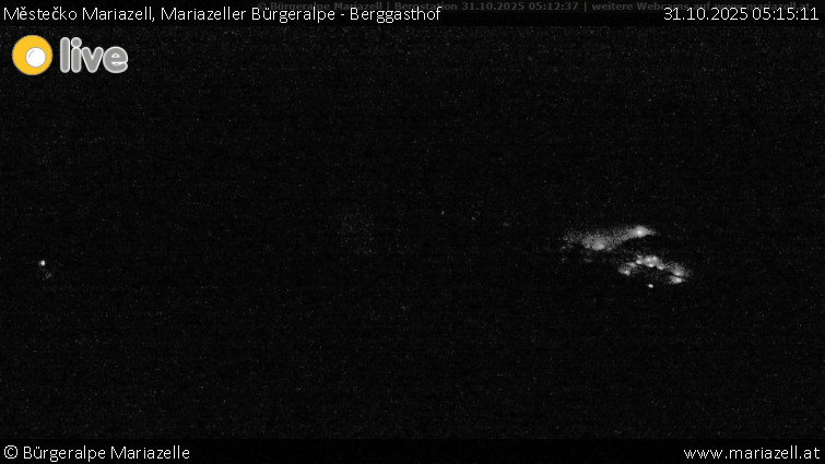Městečko Mariazell - Mariazeller Bürgeralpe - Berggasthof - 31.10.2025 v 05:15 Městečko Mariazell - Mariazeller Bürgeralpe - Berggasthof - 31.10.2025 v 05:15