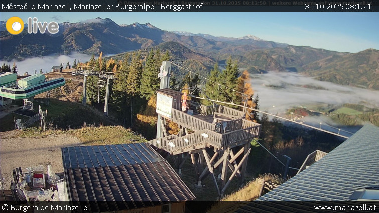 Městečko Mariazell - Mariazeller Bürgeralpe - Berggasthof - 31.10.2025 v 08:15 Městečko Mariazell - Mariazeller Bürgeralpe - Berggasthof - 31.10.2025 v 08:15