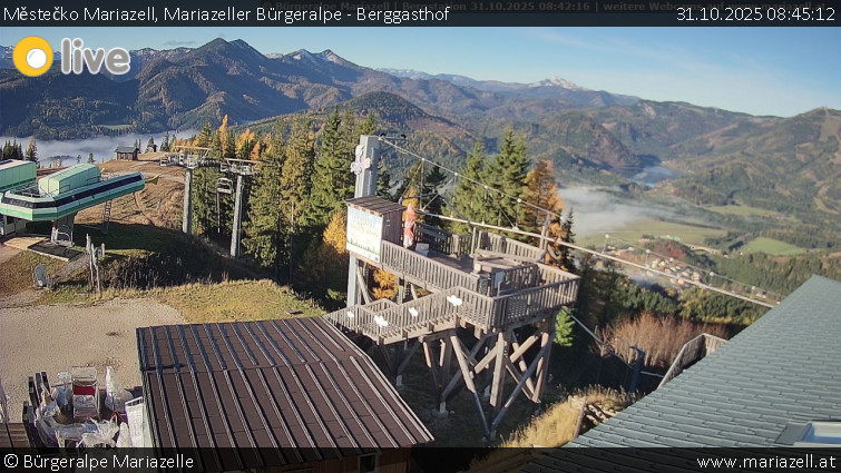 Městečko Mariazell - Mariazeller Bürgeralpe - Berggasthof - 31.10.2025 v 08:45 Městečko Mariazell - Mariazeller Bürgeralpe - Berggasthof - 31.10.2025 v 08:45