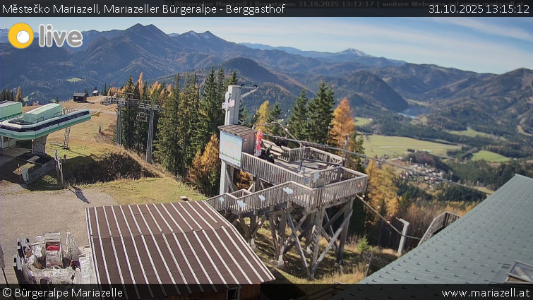 Městečko Mariazell - Mariazeller Bürgeralpe - Berggasthof - 31.10.2025 v 13:15 Městečko Mariazell - Mariazeller Bürgeralpe - Berggasthof - 31.10.2025 v 13:15