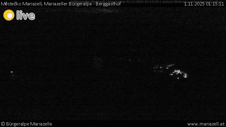Městečko Mariazell - Mariazeller Bürgeralpe - Berggasthof - 1.11.2025 v 01:15 Městečko Mariazell - Mariazeller Bürgeralpe - Berggasthof - 1.11.2025 v 01:15