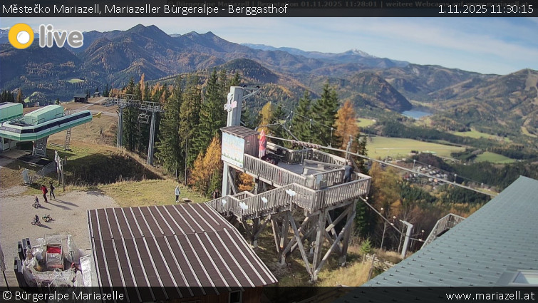 Městečko Mariazell - Mariazeller Bürgeralpe - Berggasthof - 1.11.2025 v 11:30 Městečko Mariazell - Mariazeller Bürgeralpe - Berggasthof - 1.11.2025 v 11:30