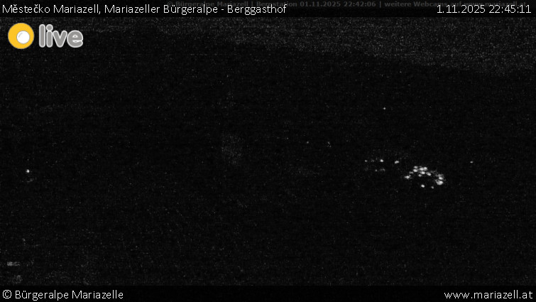 Městečko Mariazell - Mariazeller Bürgeralpe - Berggasthof - 1.11.2025 v 22:45 Městečko Mariazell - Mariazeller Bürgeralpe - Berggasthof - 1.11.2025 v 22:45