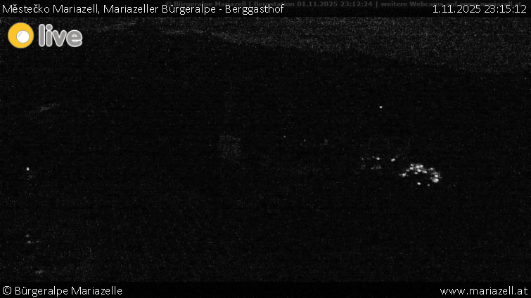 Městečko Mariazell - Mariazeller Bürgeralpe - Berggasthof - 1.11.2025 v 23:15 Městečko Mariazell - Mariazeller Bürgeralpe - Berggasthof - 1.11.2025 v 23:15
